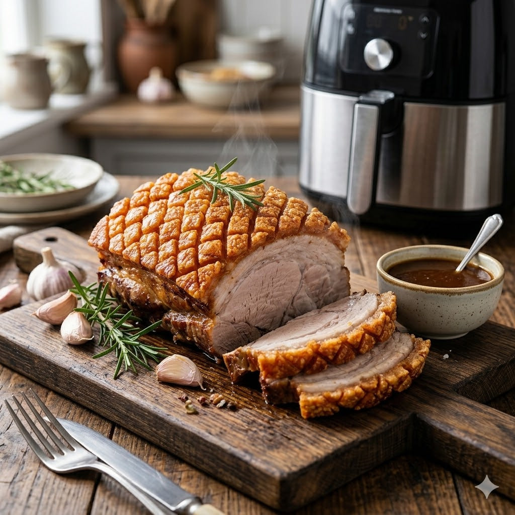 Saftiger Krustenbraten vom Schwein – Sonntagsbraten aus dem Airfryer