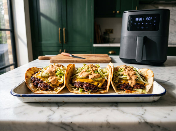 Smashed Burger Tacos aus dem Airfryer – viraler TikTok-Hit