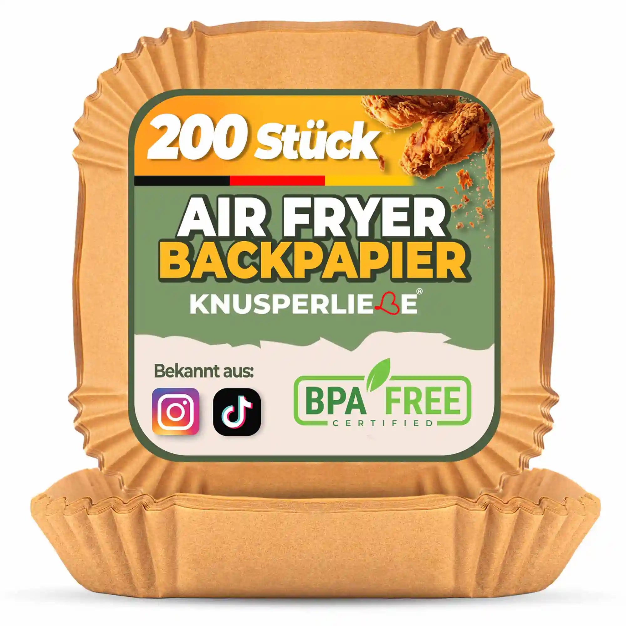Airfryer Backpapier eckig