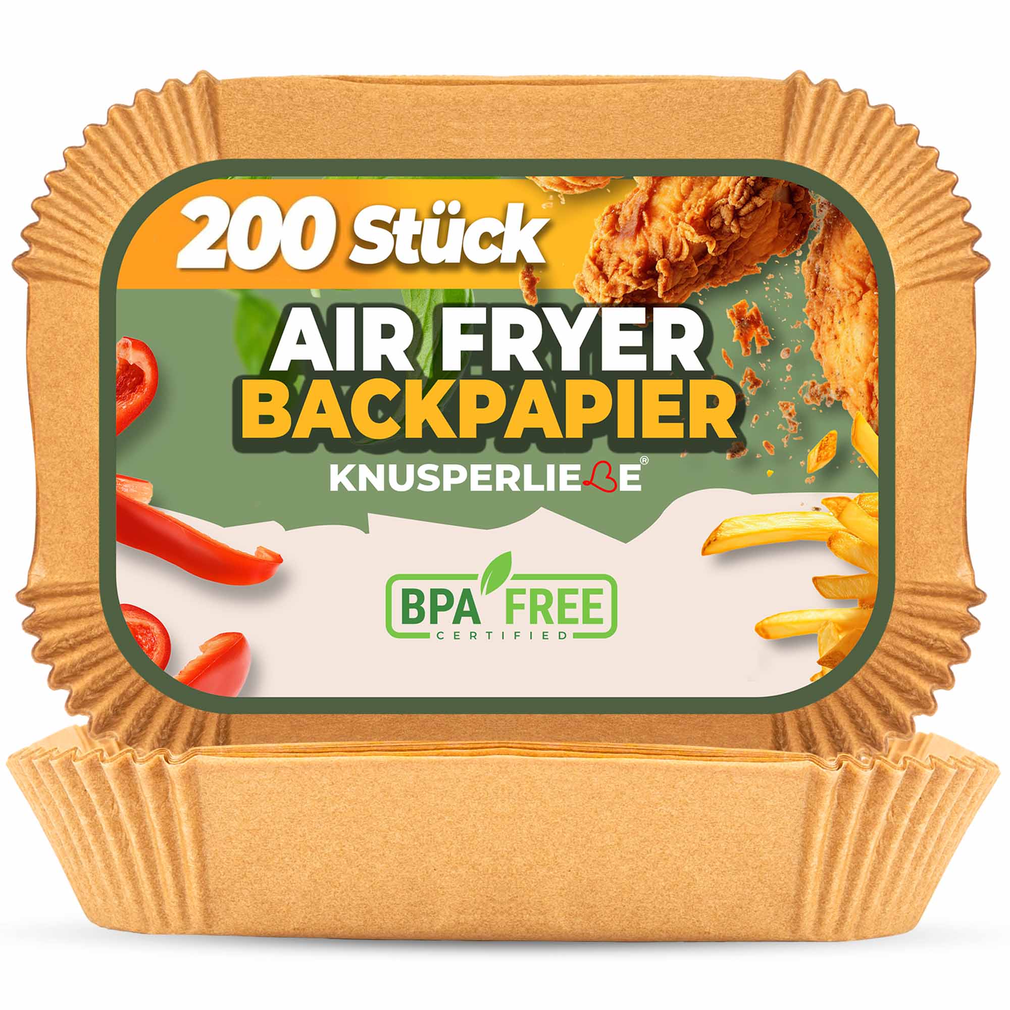Airfryer Backpapier rechteckig (Dual Zone)