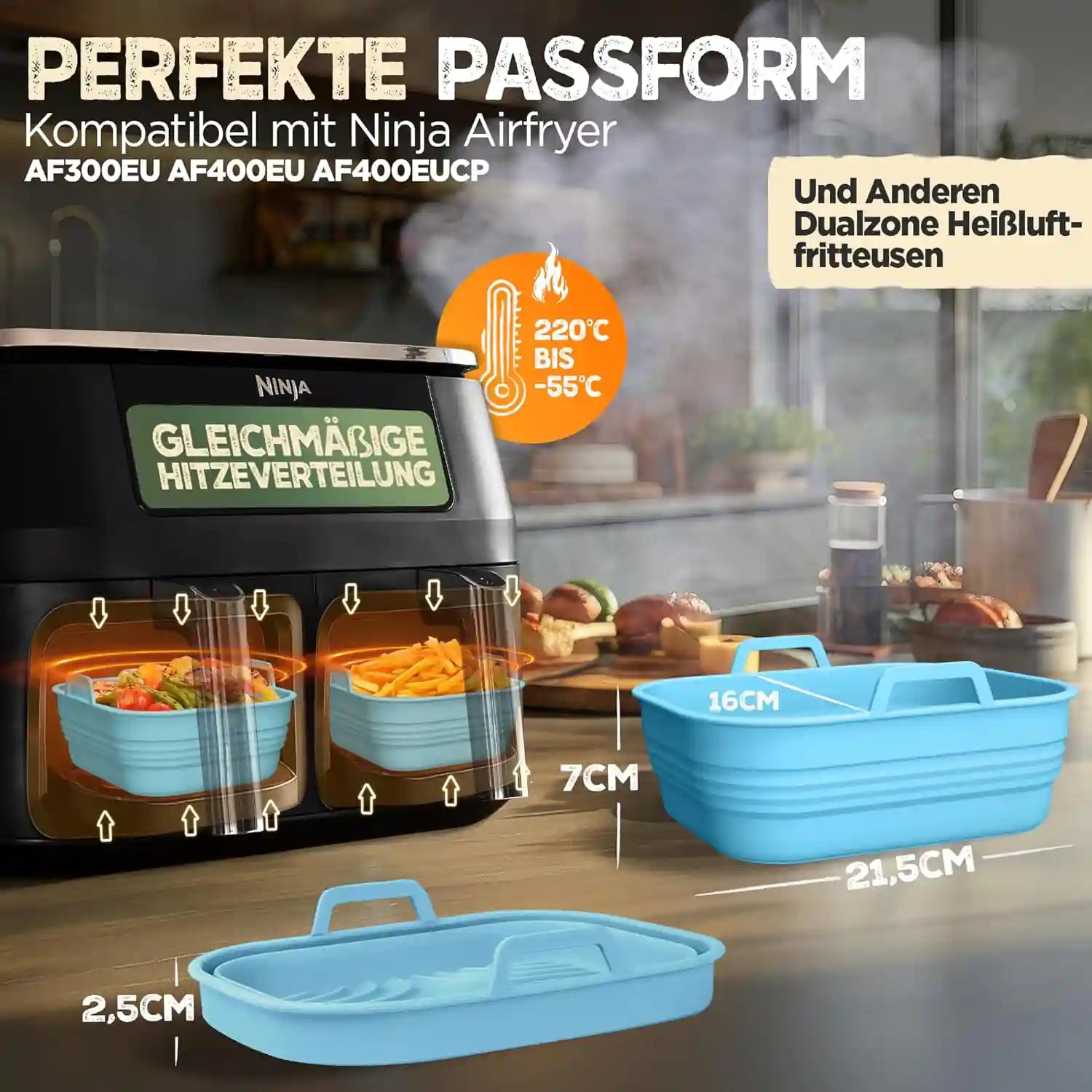 2er Set Silikonform Faltbar für Dual Zone