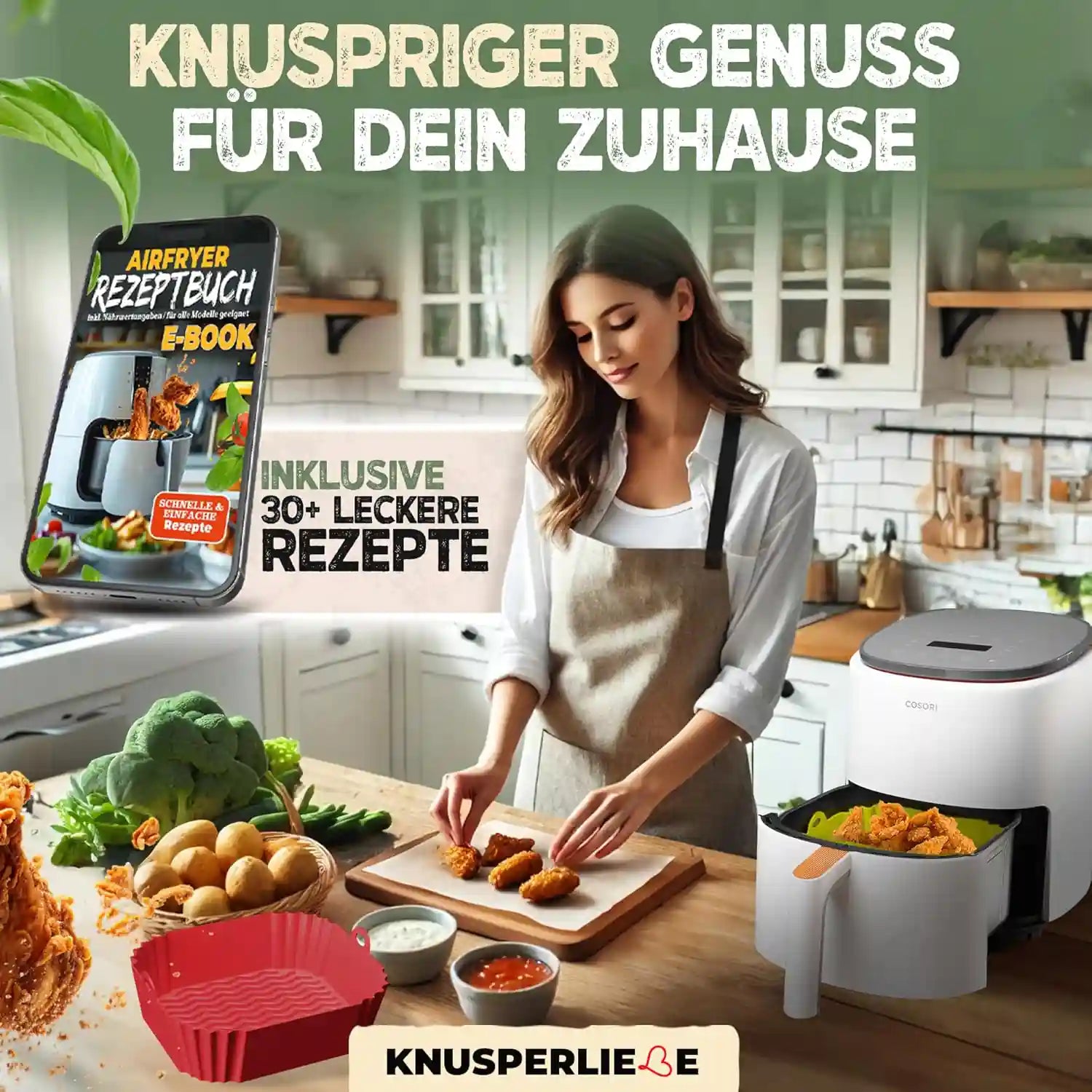 3er Set Silikonformen für Heißluftfritteuse & Airfryer – BPA-frei