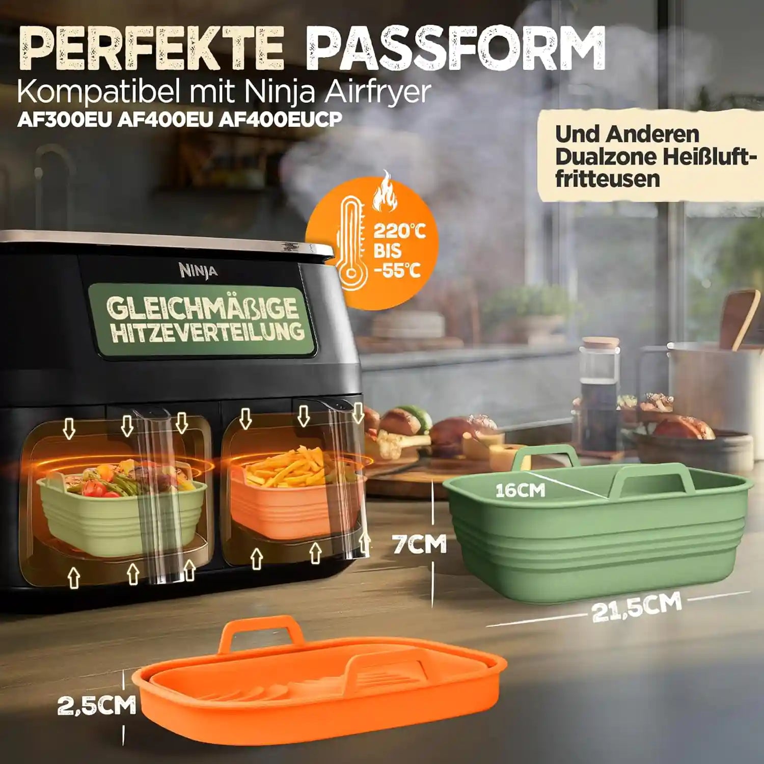 2er Set Silikonform Faltbar für Dual Zone