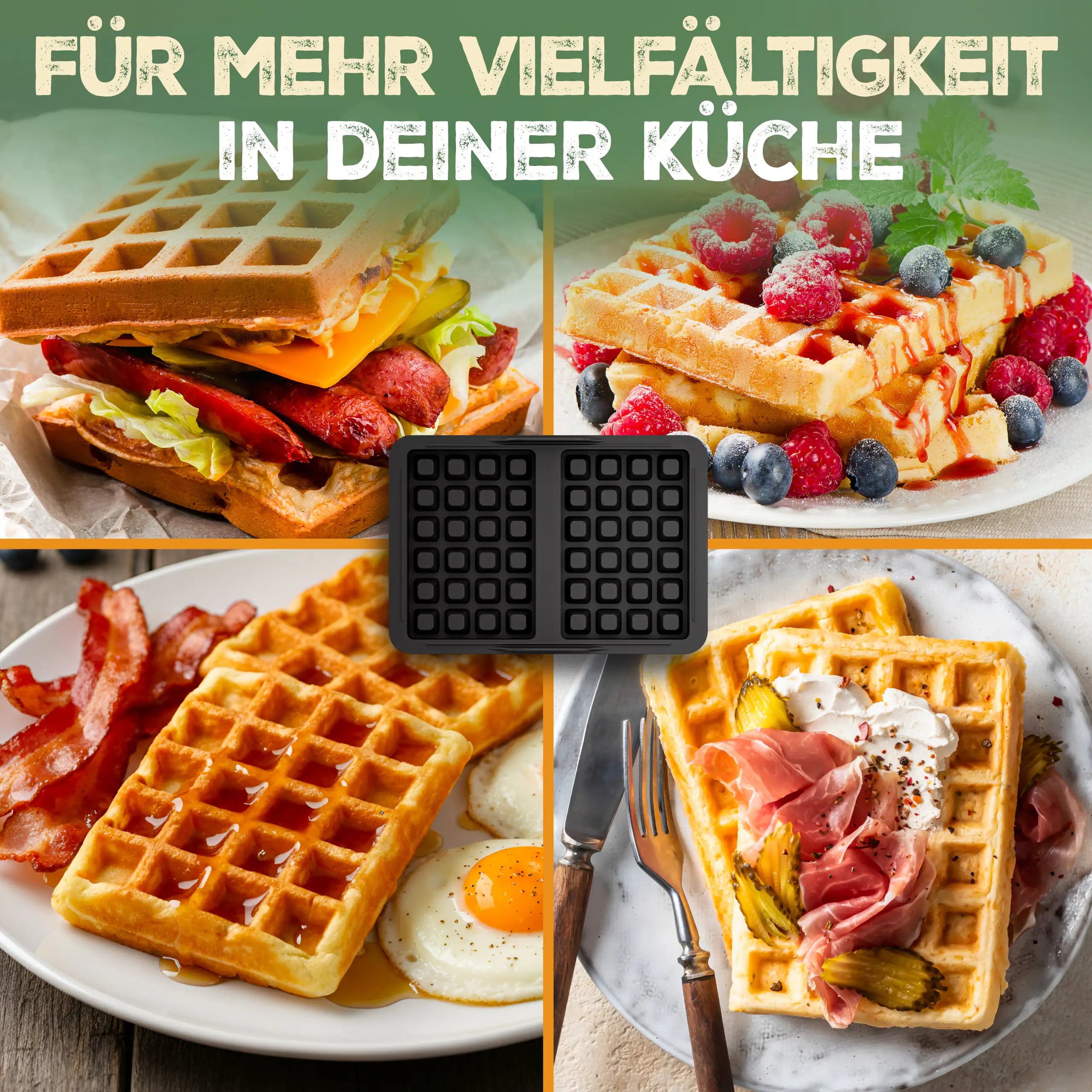 Waffeleinsatz für alle Heißluftfritteusen aus BPA-Freiem Silikon
