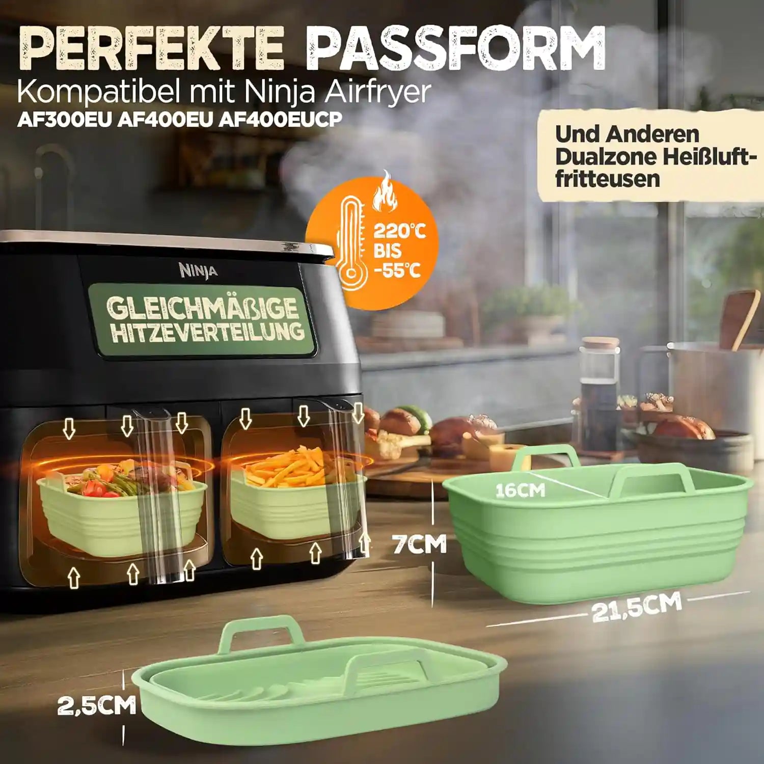 2er Set Silikonform Faltbar für Dual Zone