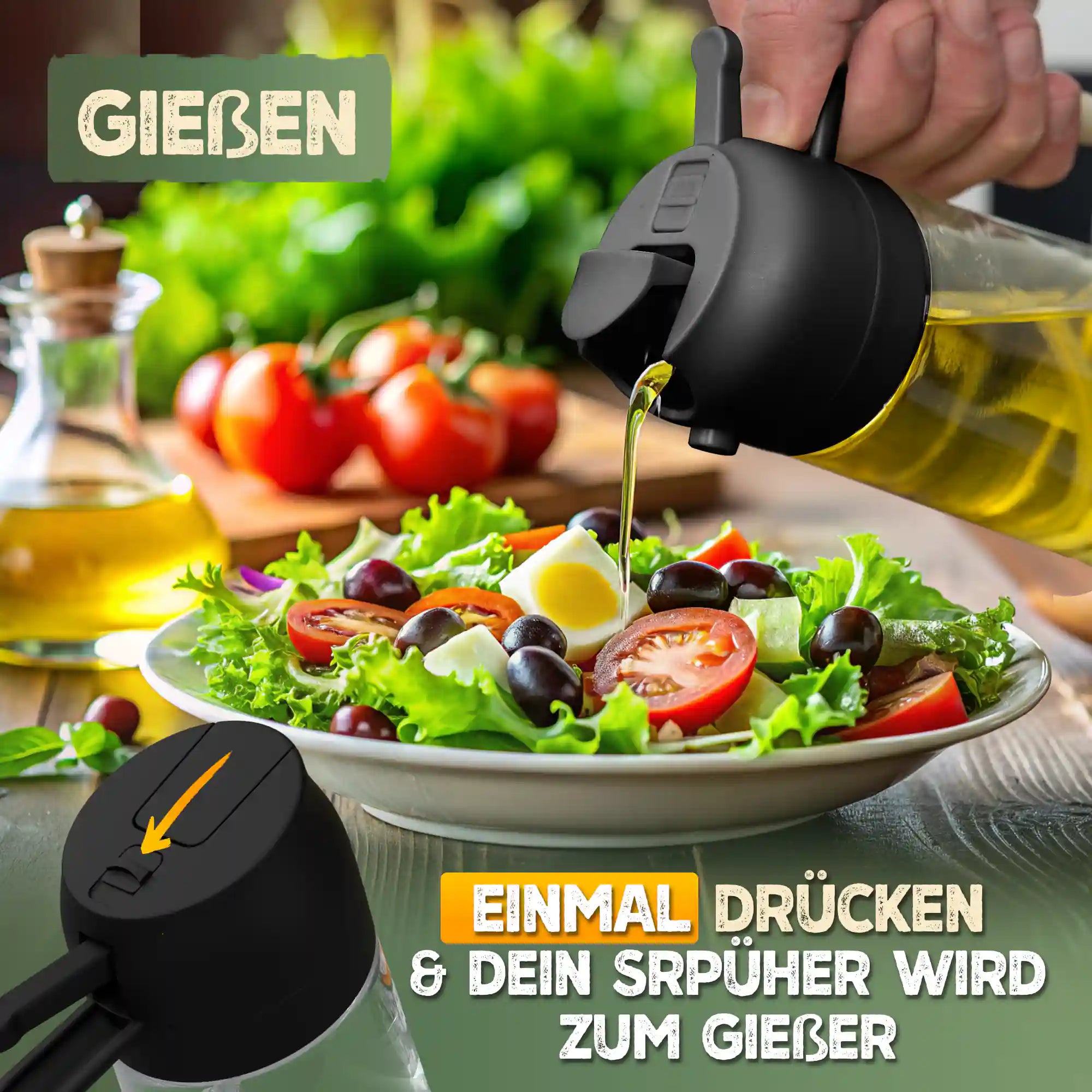 Ölsprüher 2-in-1 für Airfryer & Küche
