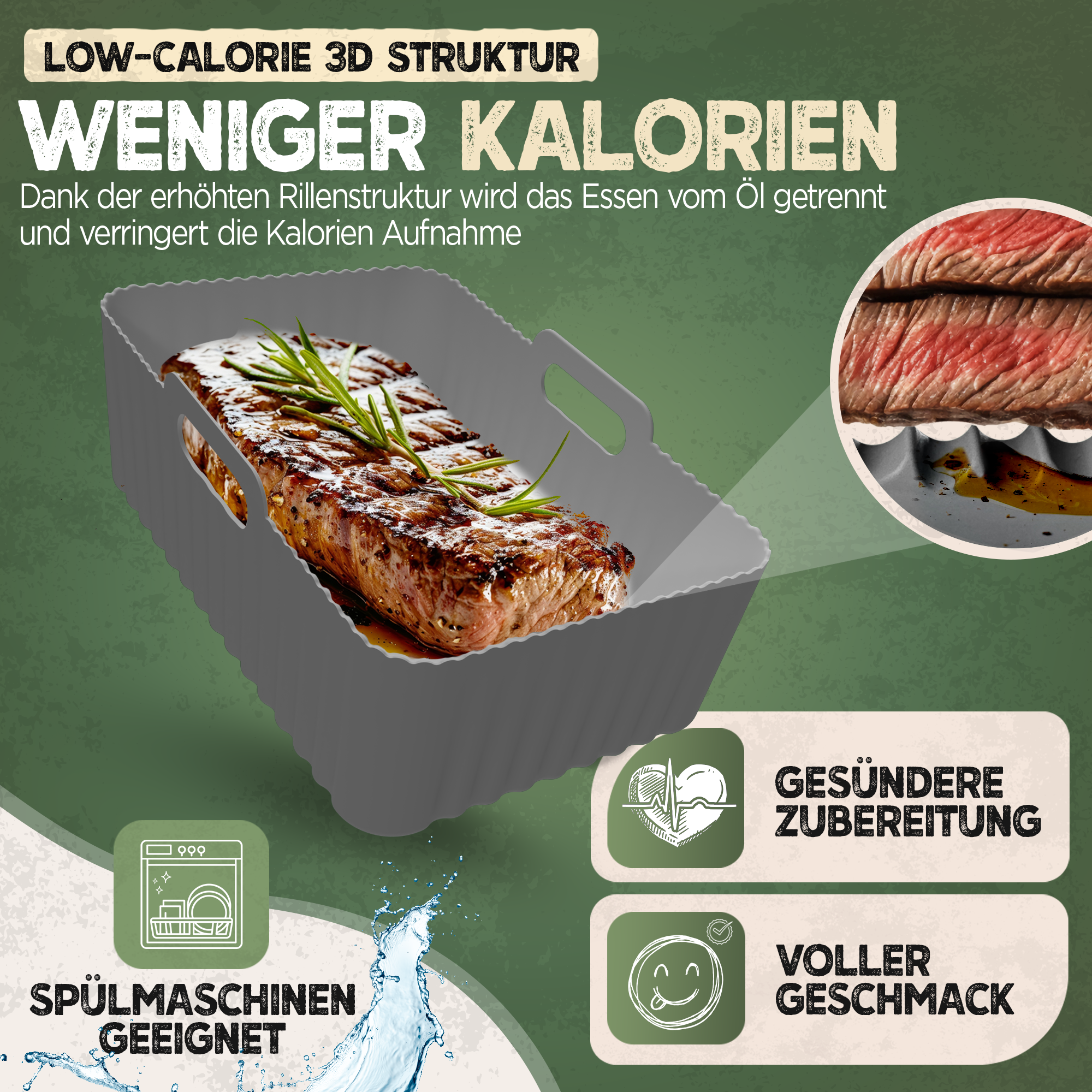 2er Set Silikonformen für Dual Zone
