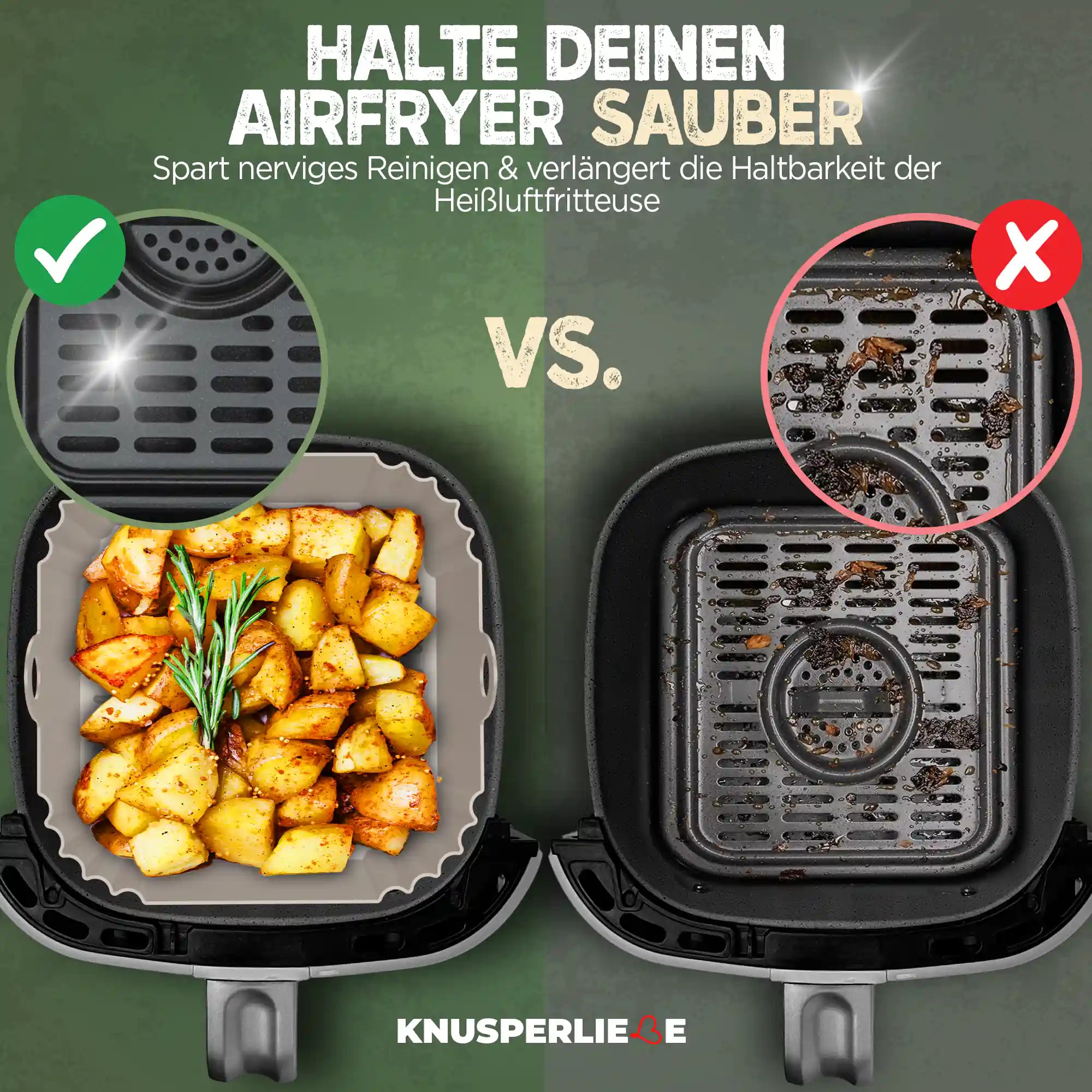 3er Set Silikonformen für Heißluftfritteuse & Airfryer – BPA-frei