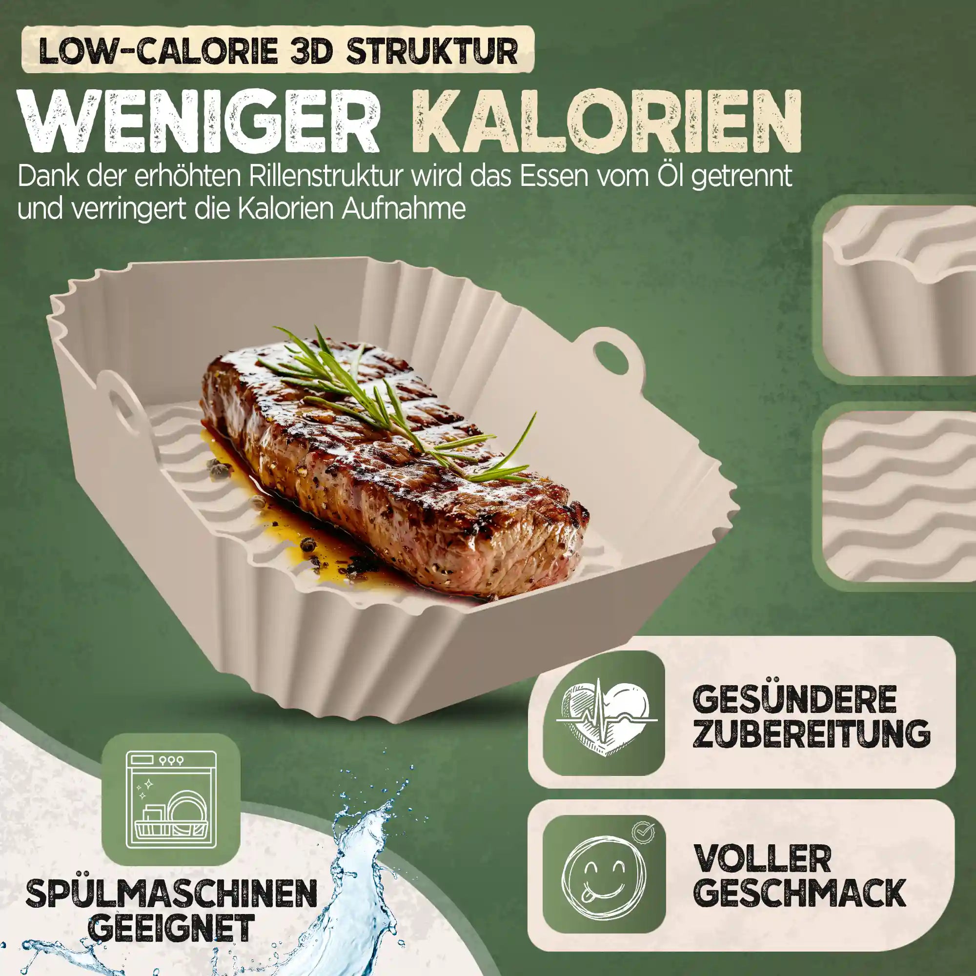 3er Set Silikonformen für Heißluftfritteuse & Airfryer – BPA-frei