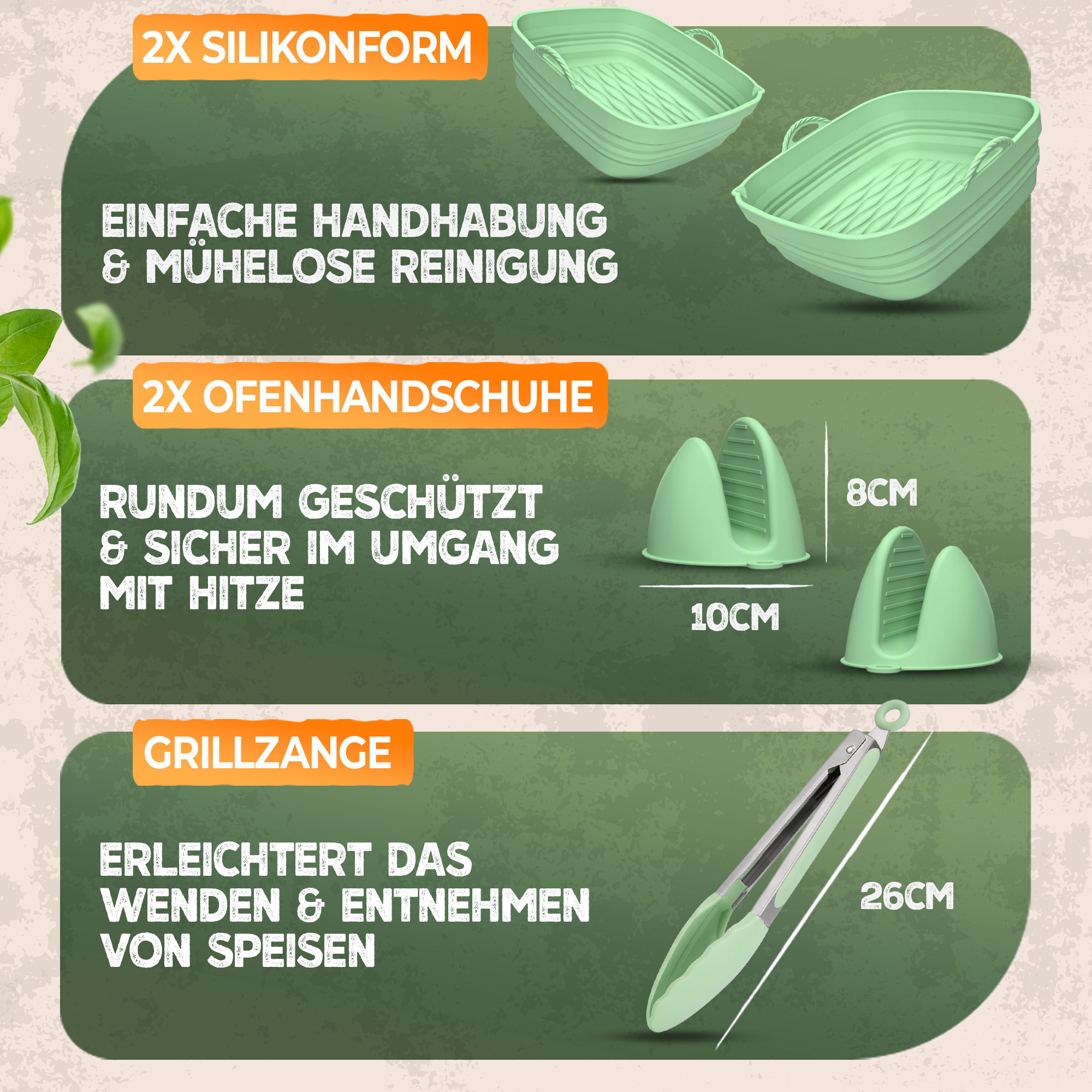 Starter-Bundle faltbar für eckige Heißluftfritteusen