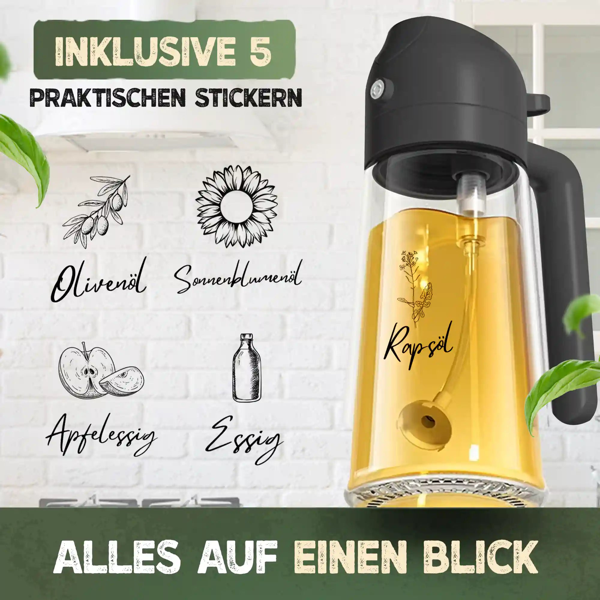 Ölsprüher 2-in-1 für Airfryer & Küche