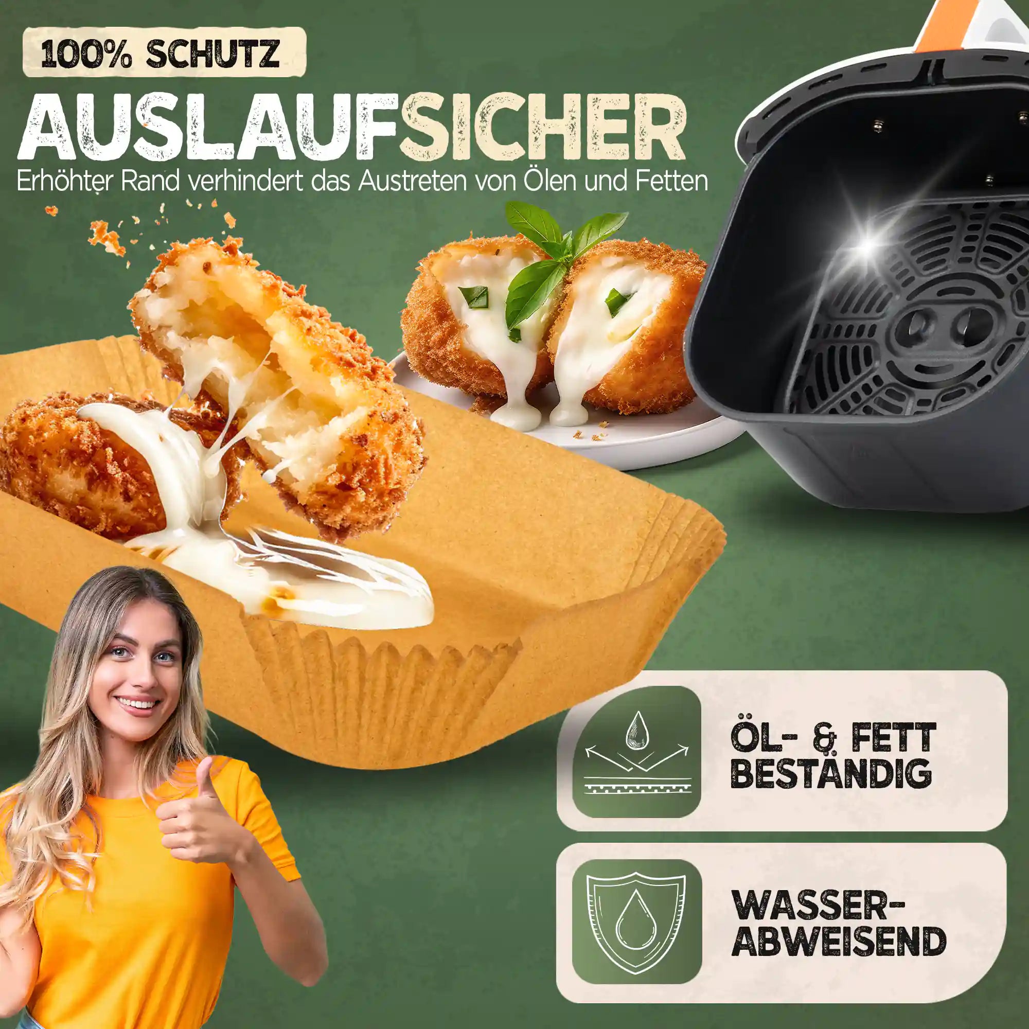 Airfryer Backpapier eckig