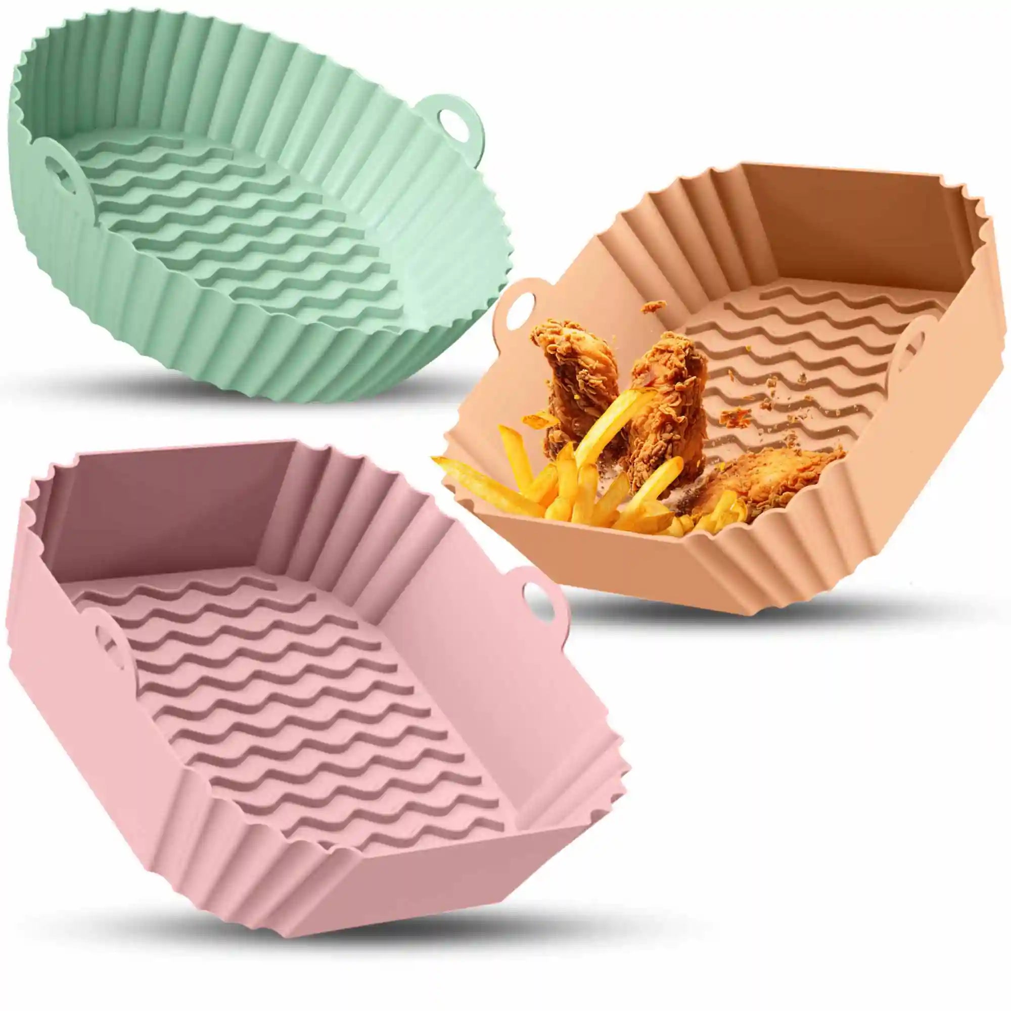 3er Set Silikonformen für Heißluftfritteuse & Airfryer – BPA-frei