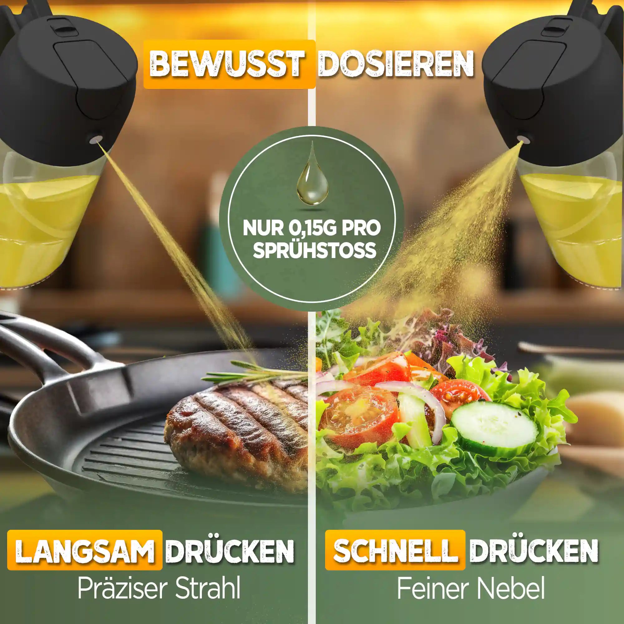 Ölsprüher 2-in-1 für Airfryer & Küche