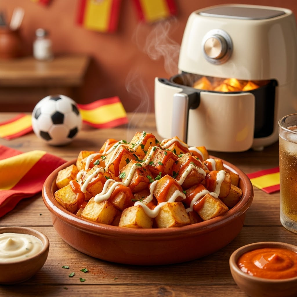 Patatas Bravas aus dem Airfryer mit Bravas-Sauce & Aioli