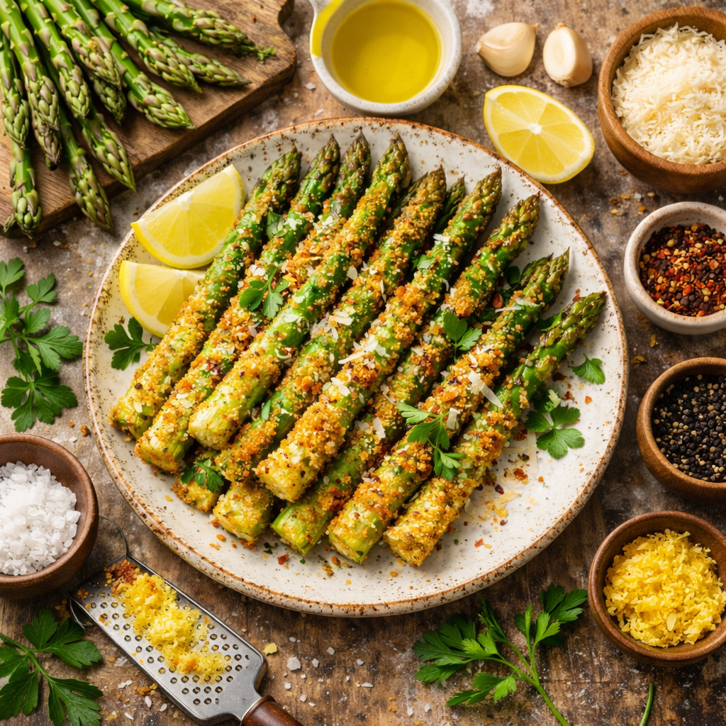 Knuspriger Spargel aus dem Airfryer mit Parmesan