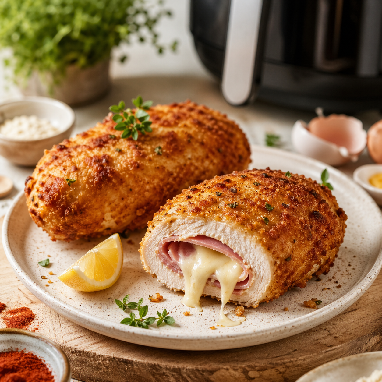 Knuspriges Hähnchen Cordon Bleu aus dem Airfryer