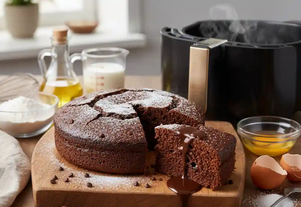 Einfacher Airfryer-Schokokuchen