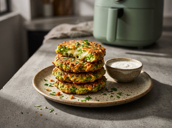 Brokkoli-Käse-Taler aus dem Airfryer – Gemüse, das Kinder lieben
