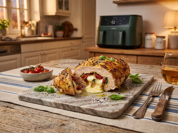 Gefüllte Hähnchenbrust mit Mozzarella aus dem Airfryer