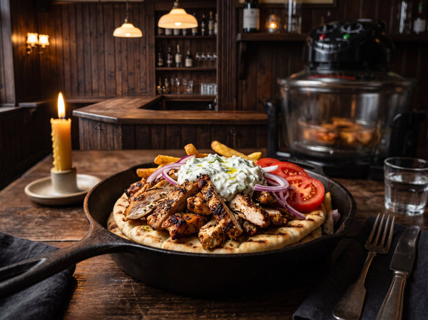 Schnelle Hähnchen-Gyros aus dem Airfryer in nur 18 Minuten