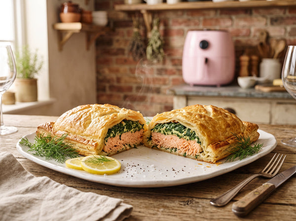 Lachs im Blätterteig mit Spinat aus dem Airfryer – Sonntagsgenuss