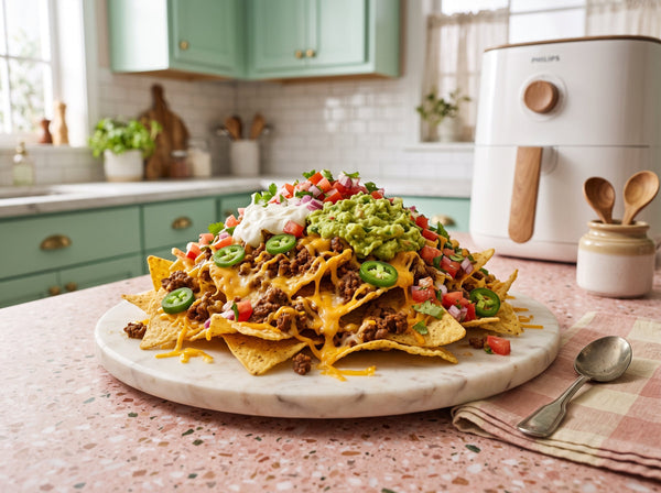 Loaded Nachos mit Hackfleisch & Käse aus dem Airfryer in 20 Min