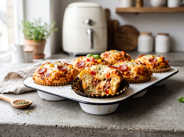 Herzhafte Pizza-Muffins aus dem Airfryer – Kinderliebling