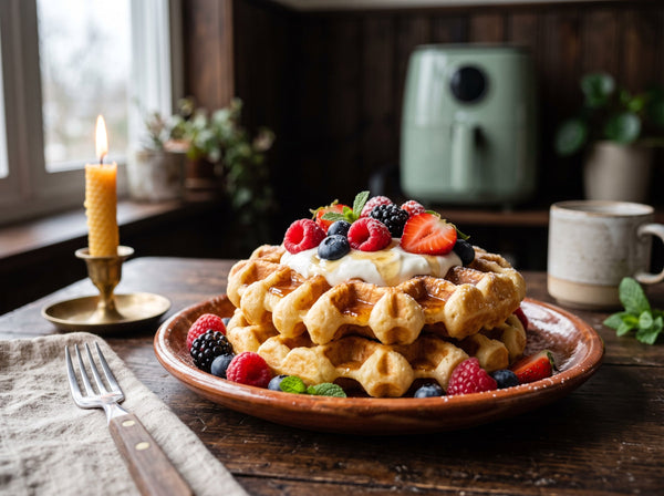 High Protein Quark-Waffeln aus dem Airfryer mit 30g Eiweiß