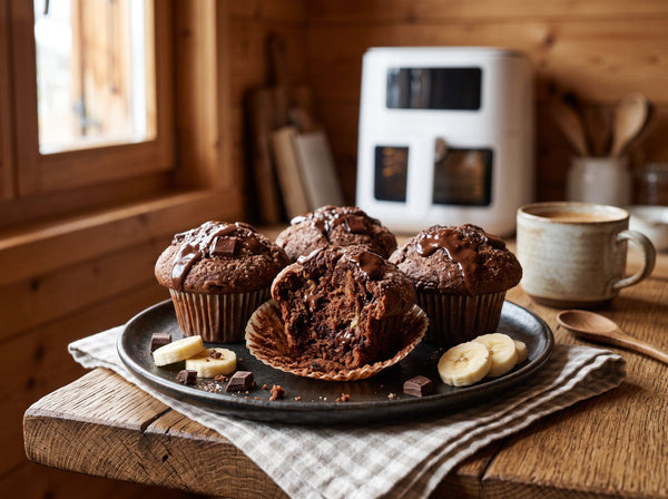 Saftige Schoko-Bananen-Muffins aus dem Airfryer in 15 Minuten