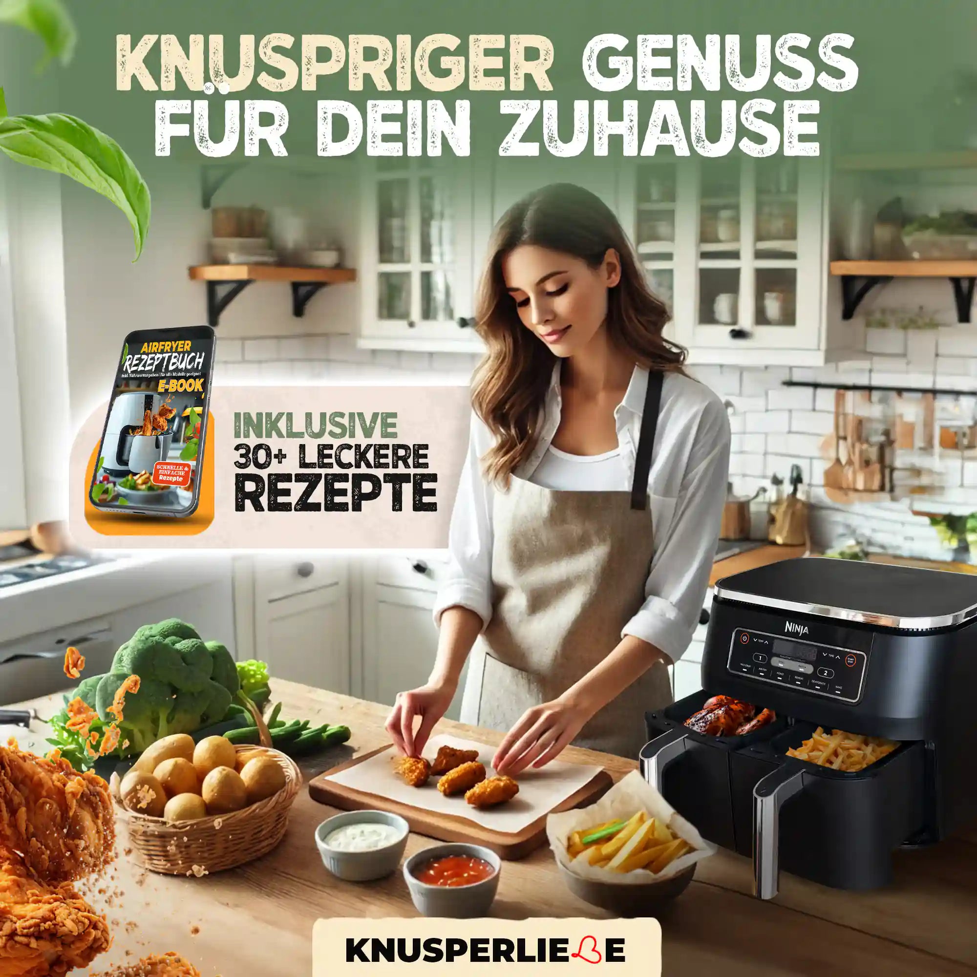 Airfryer Backpapier rechteckig für Dual Zone