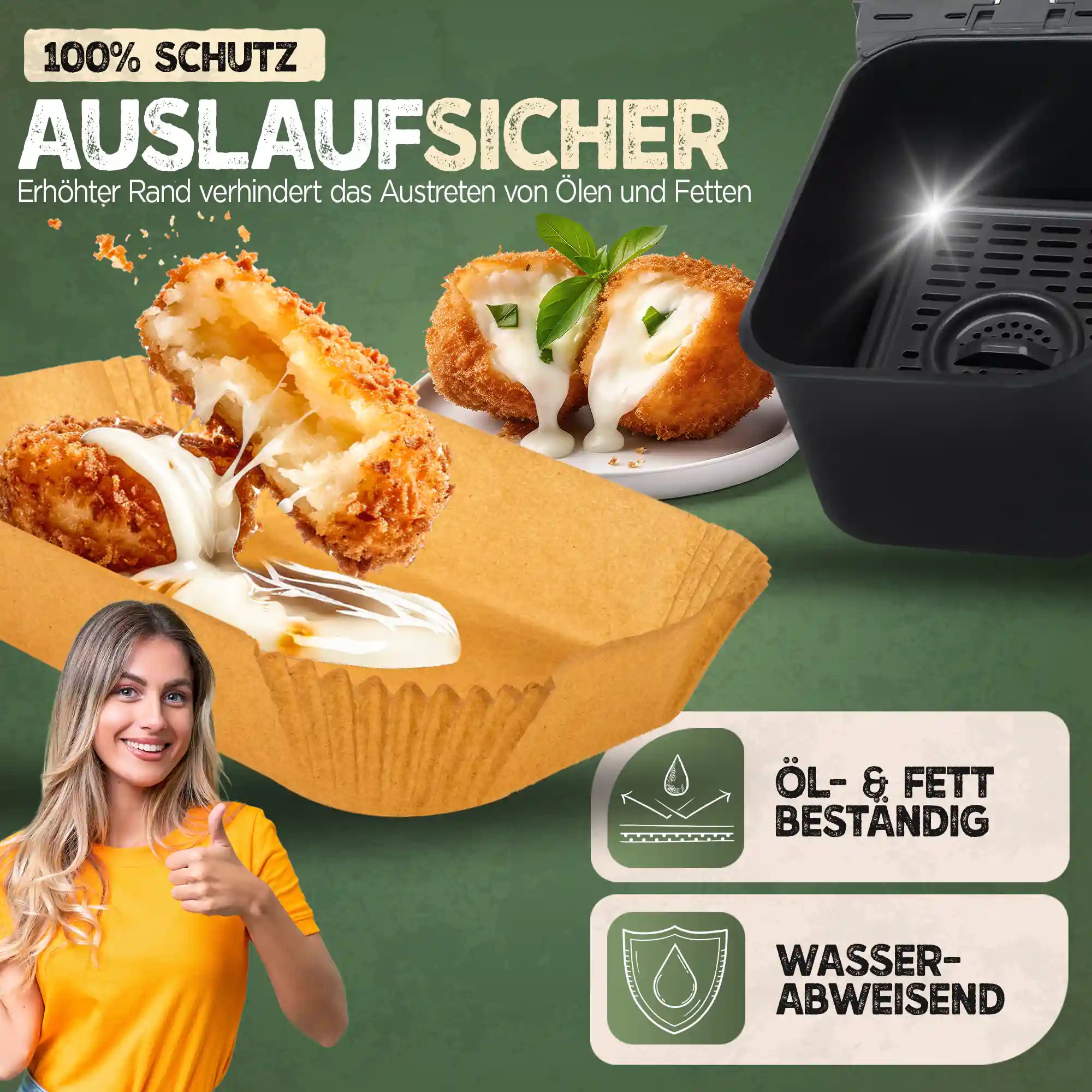 Airfryer Backpapier rechteckig für Dual Zone