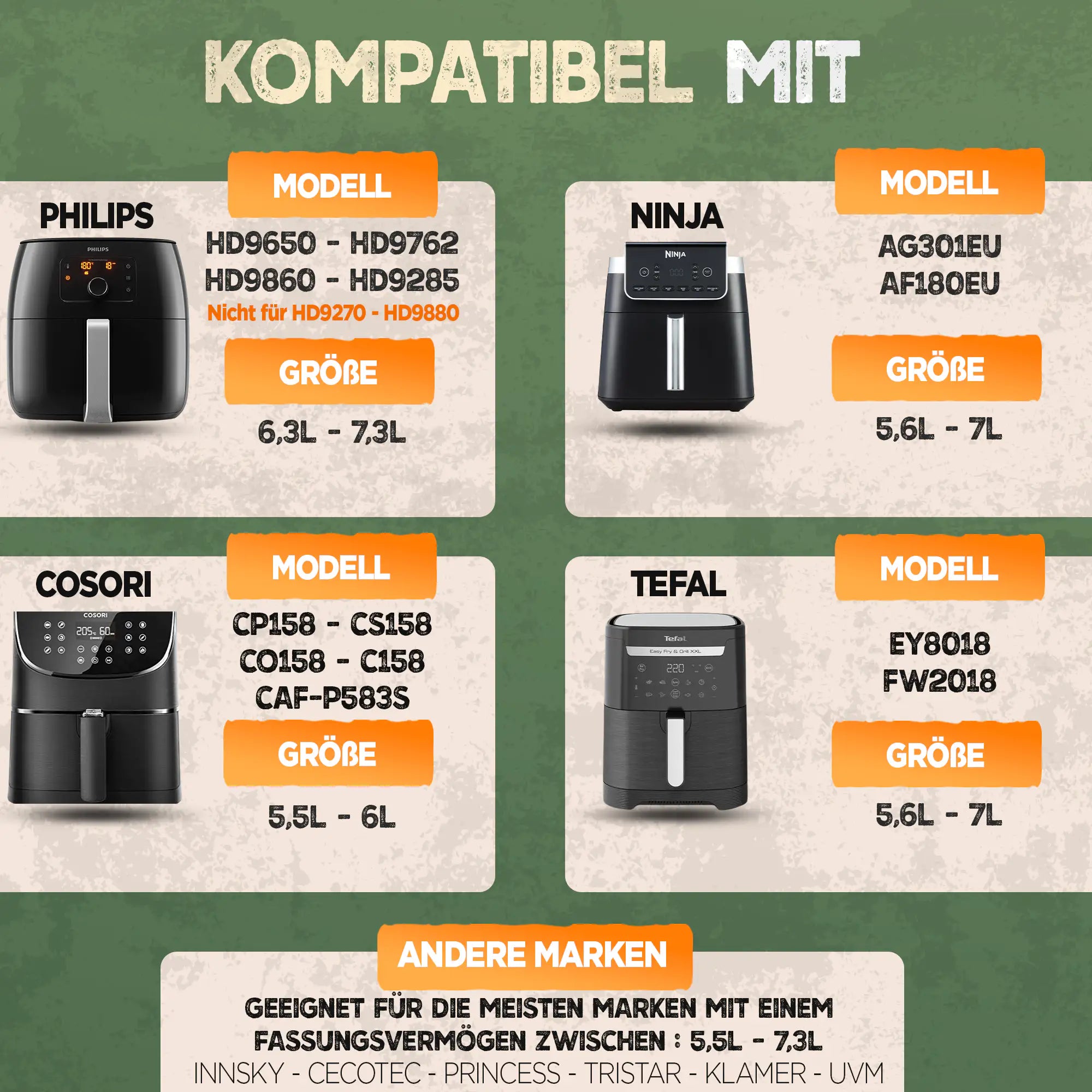 XXL Zubehör-Set Heißluftfritteuse 16-teilig