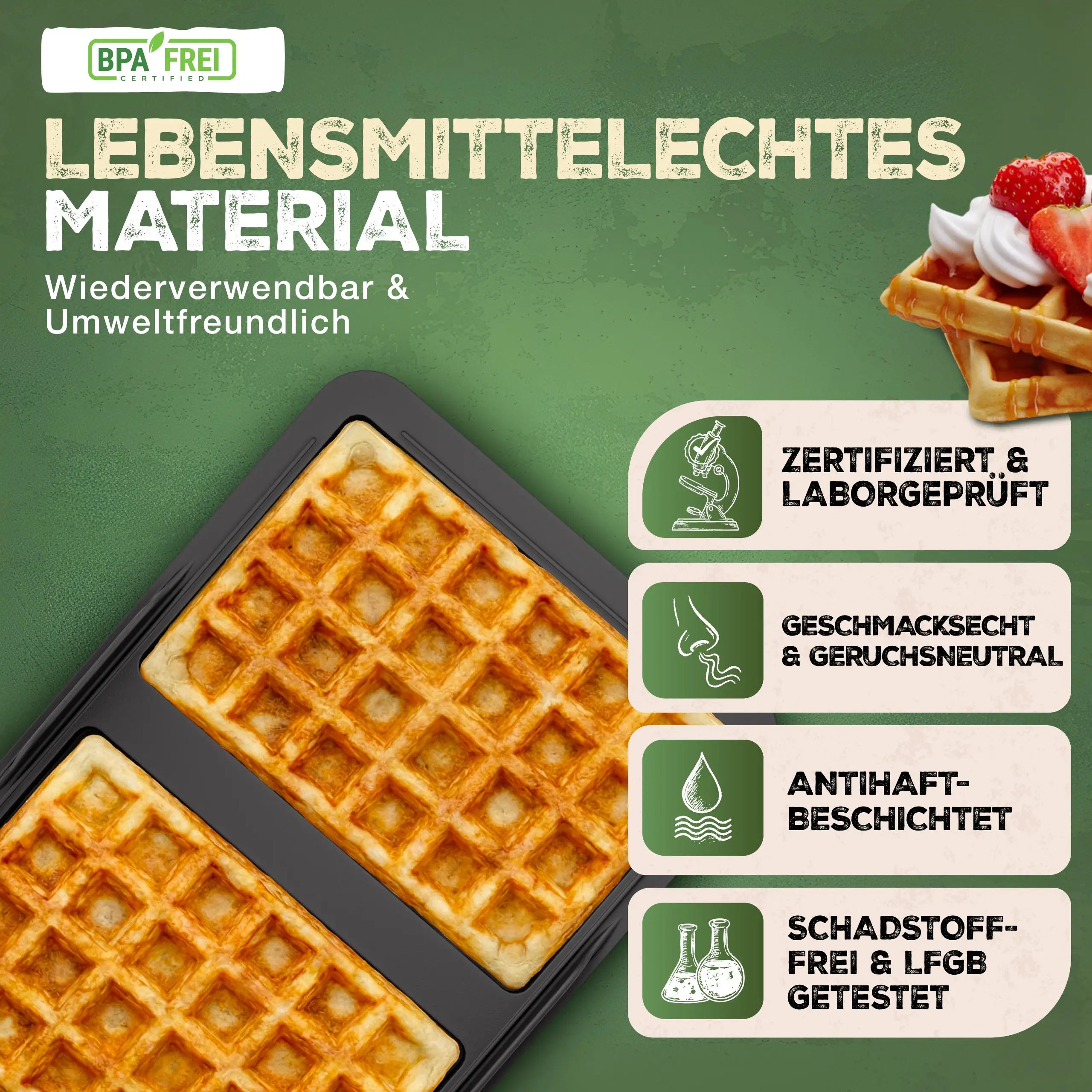 Waffeleinsatz für alle Heißluftfritteusen aus BPA-Freiem Silikon