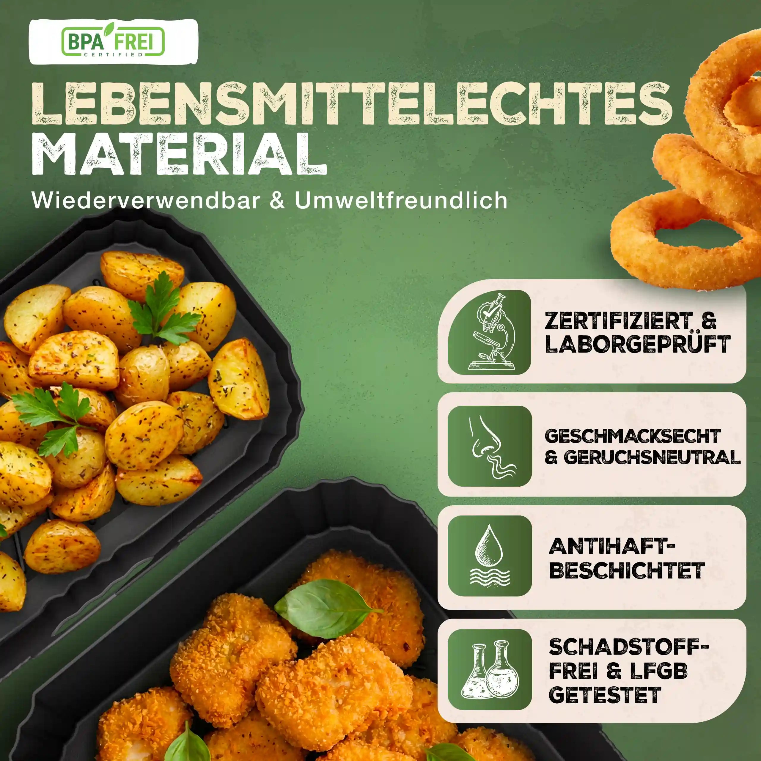 2er Set Silikonform Philips Dual Basket Airfryer 3000 & 5000 Serie