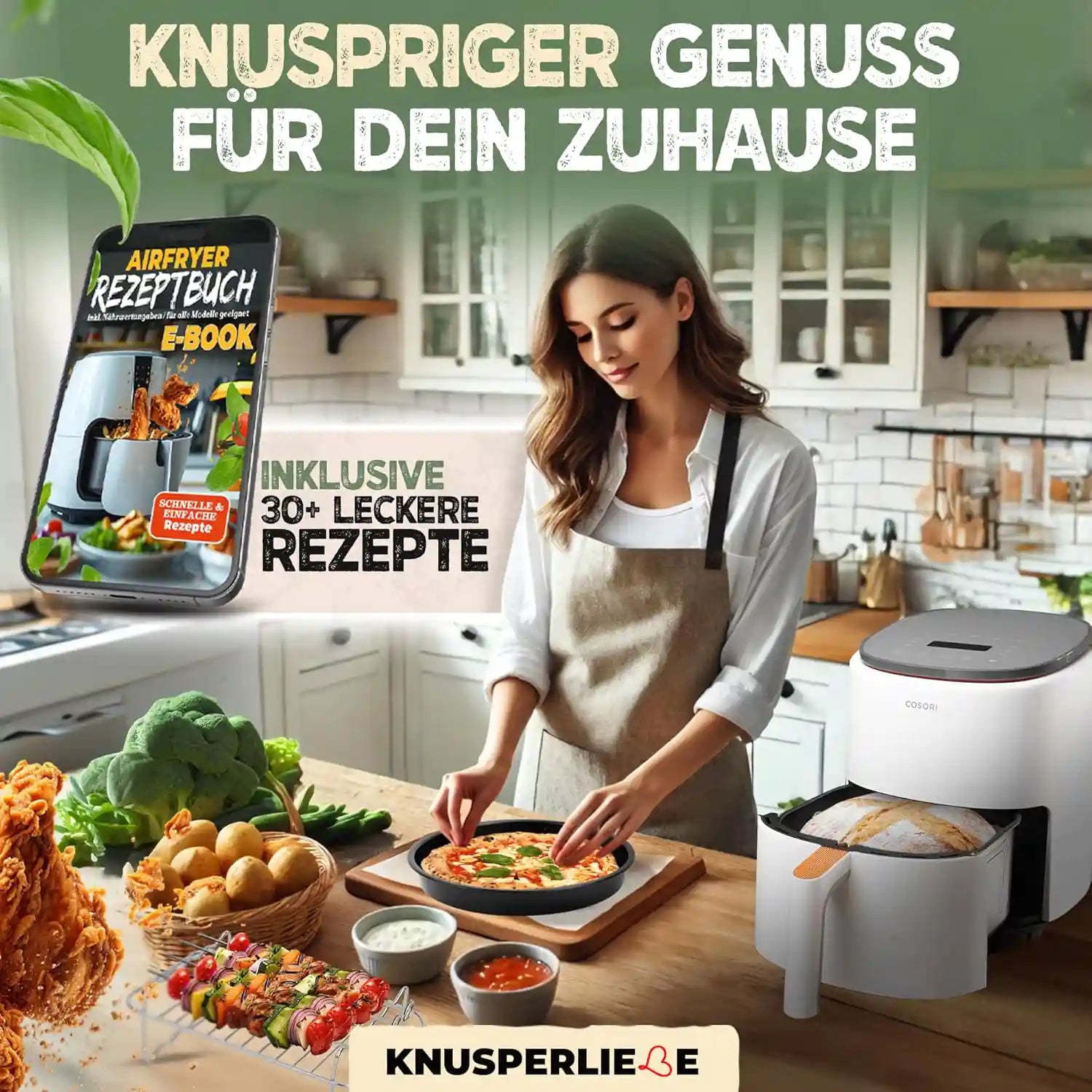XXL Zubehör-Set Heißluftfritteuse 18-teilig – Silikonform, Backpapier & Muffinform