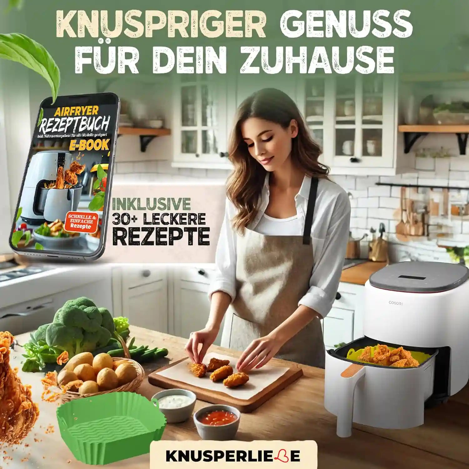 3er Set Silikonformen für Heißluftfritteuse & Airfryer – BPA-frei