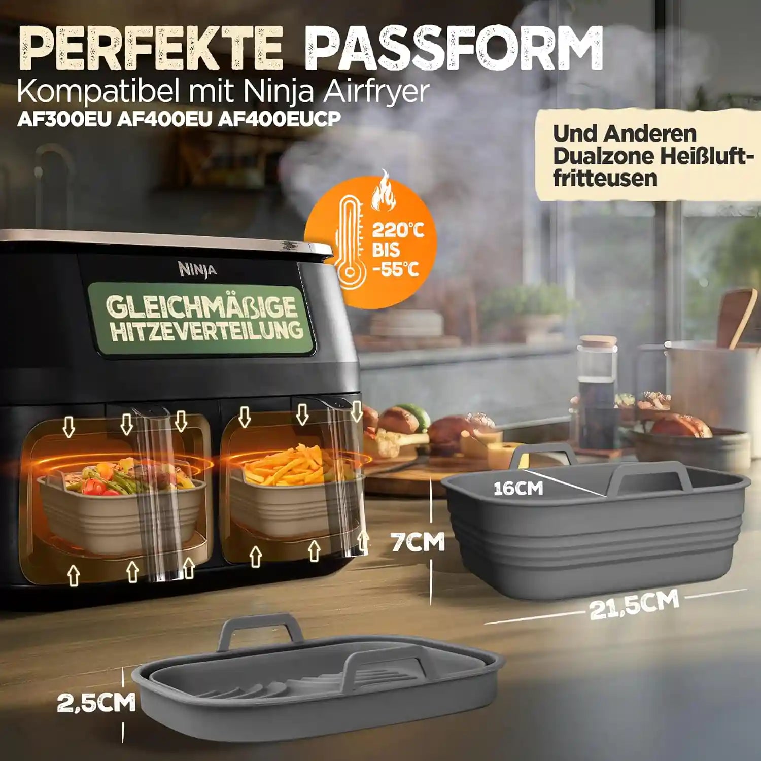 2er Set Silikonform Faltbar für Dual Zone