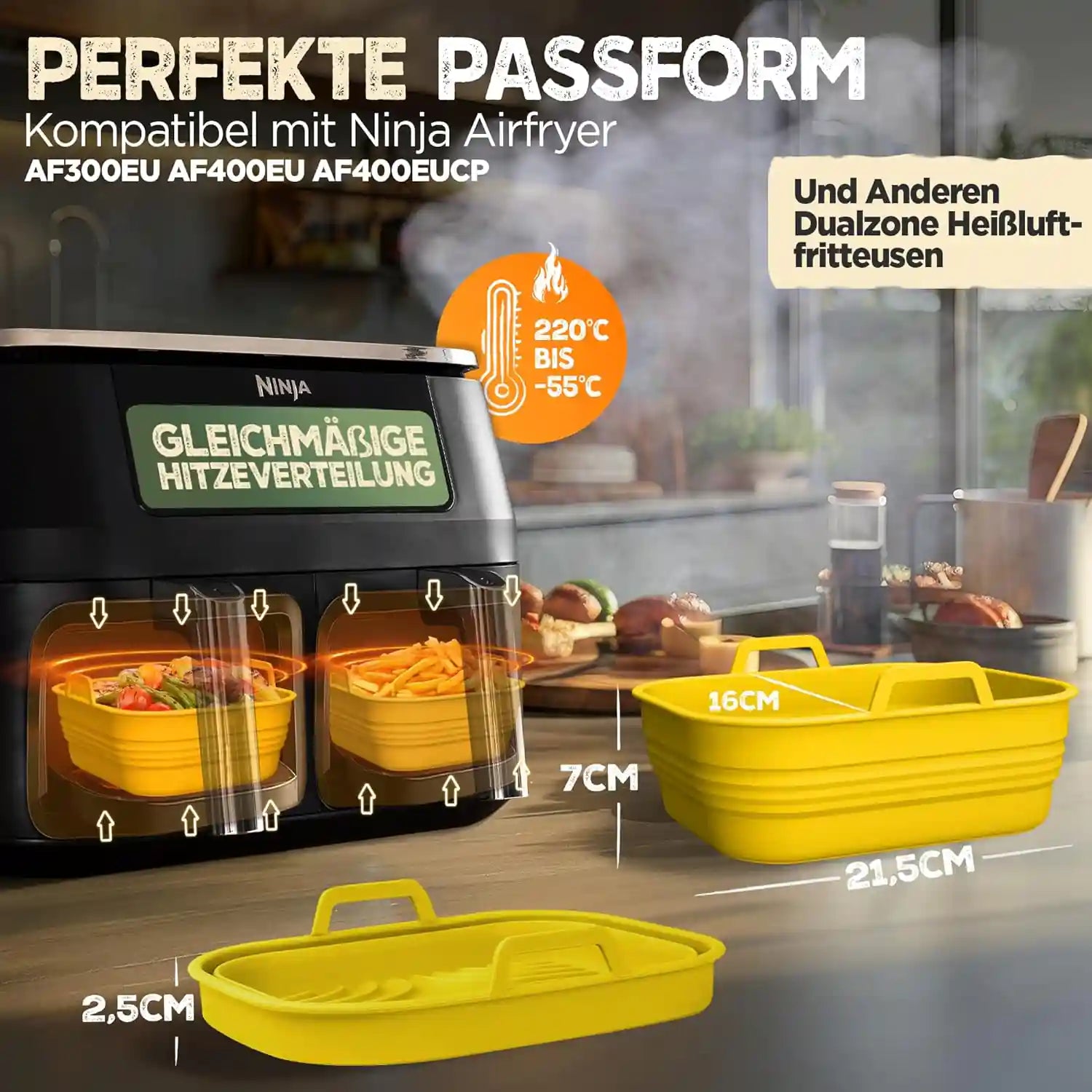 2er Set Silikonform Faltbar für Dual Zone