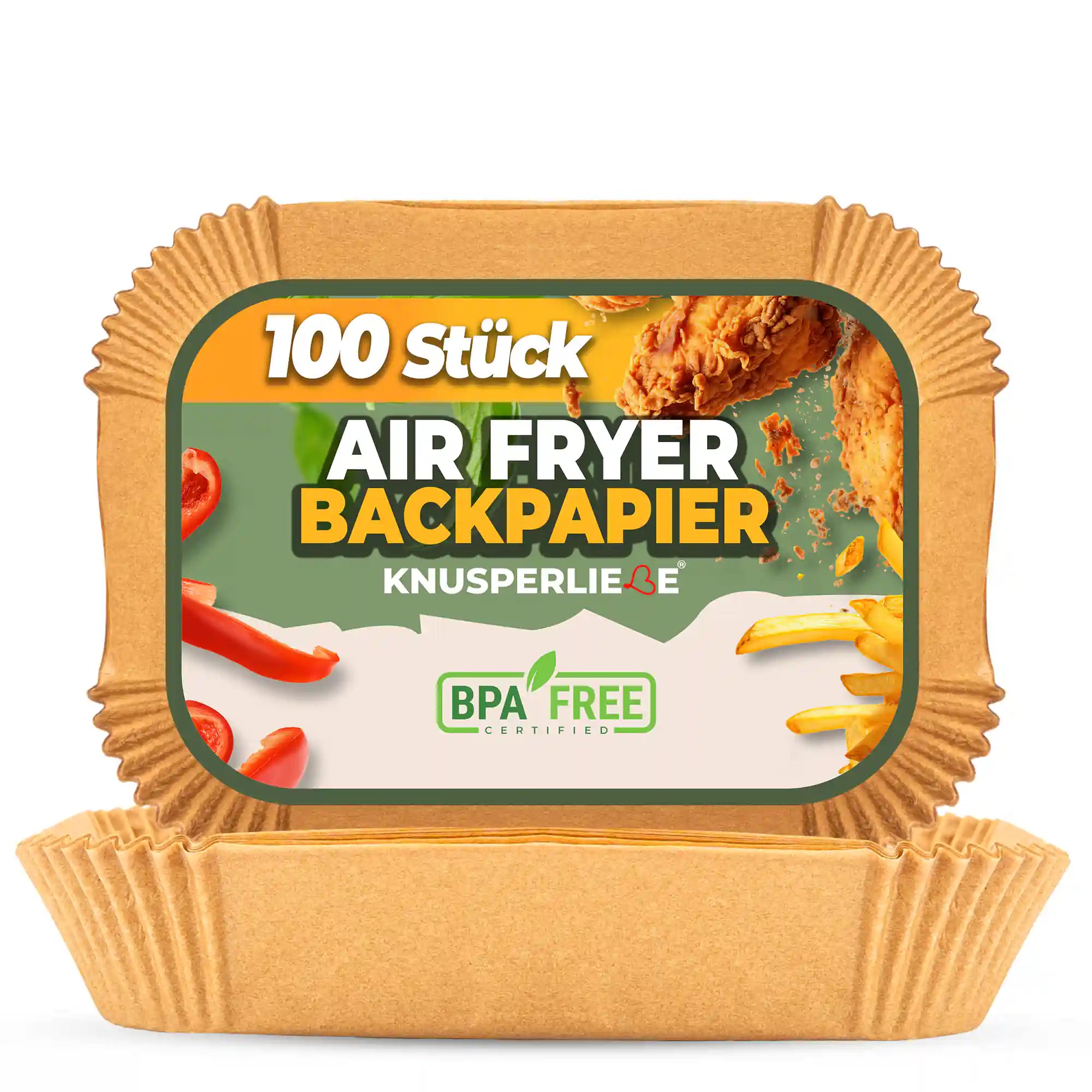 Airfryer Backpapier rechteckig für Dual Zone