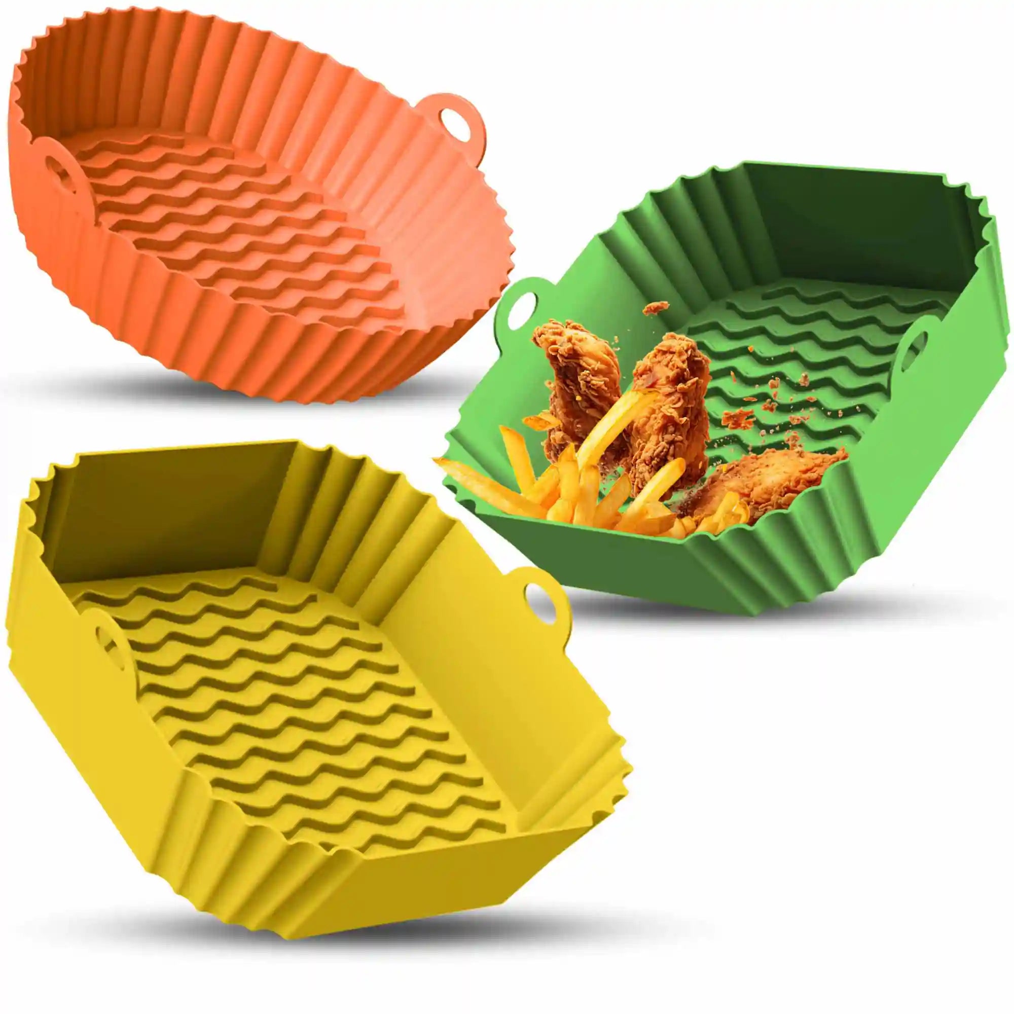 3er Set Silikonformen für Heißluftfritteuse & Airfryer – BPA-frei