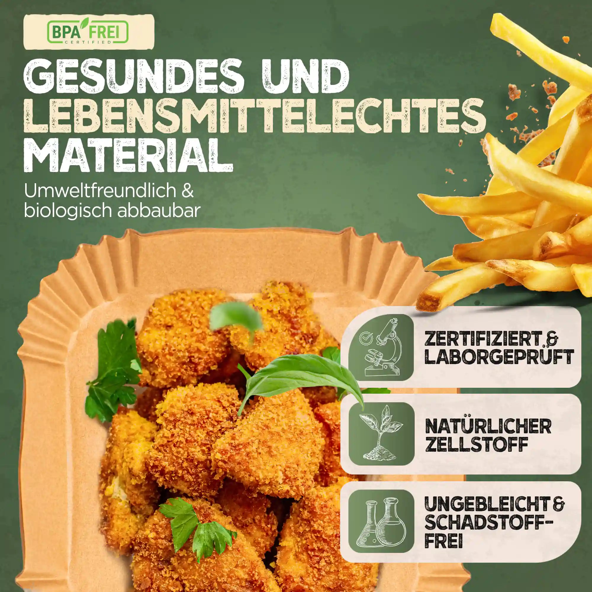 Airfryer Backpapier eckig