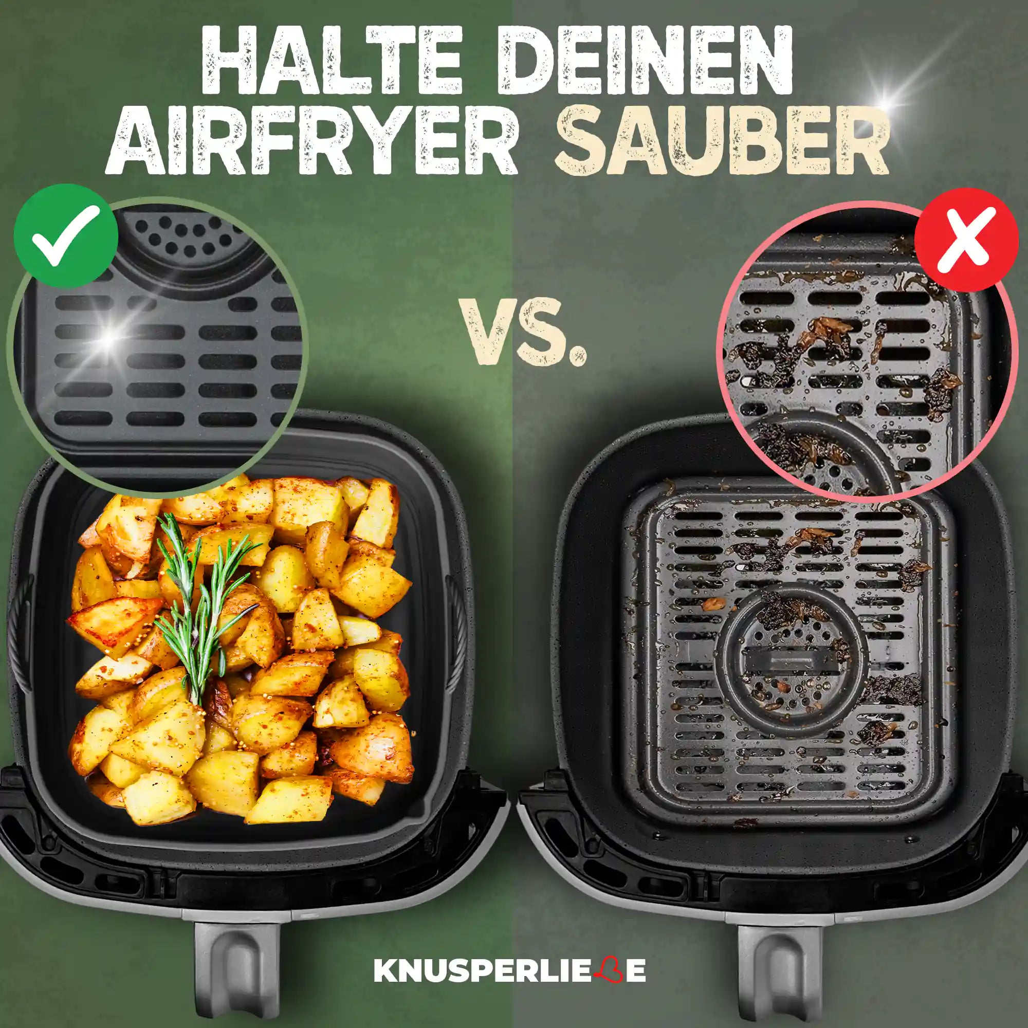 Faltbares Silikonformen Set für eckige Heißluftfritteusen 5-8L