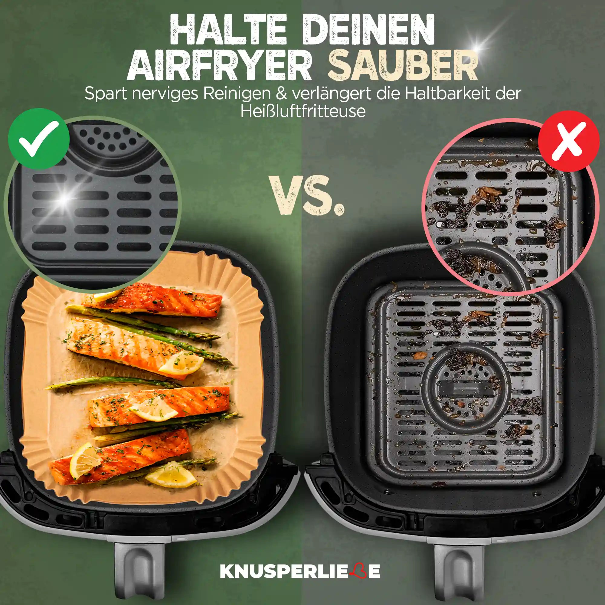 Airfryer Backpapier eckig