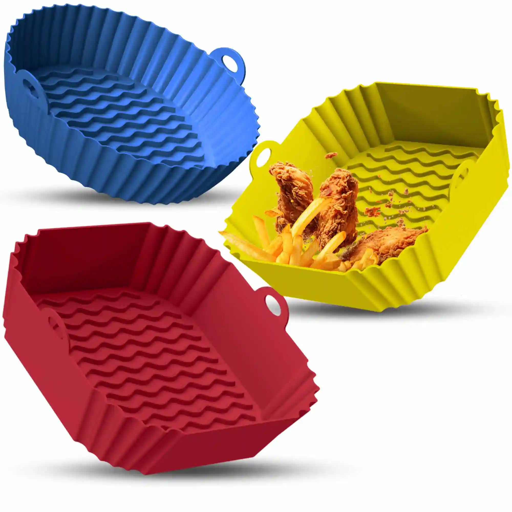 3er Set Silikonformen für Heißluftfritteuse & Airfryer – BPA-frei